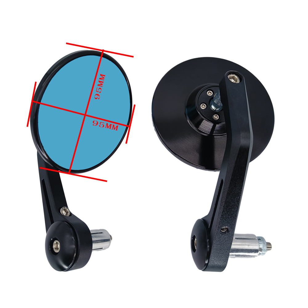 Rodada motocicleta 7/8 "guiador barra final retrovisor espelhos laterais de alumínio para universal cafe racer scooters moto acessórios