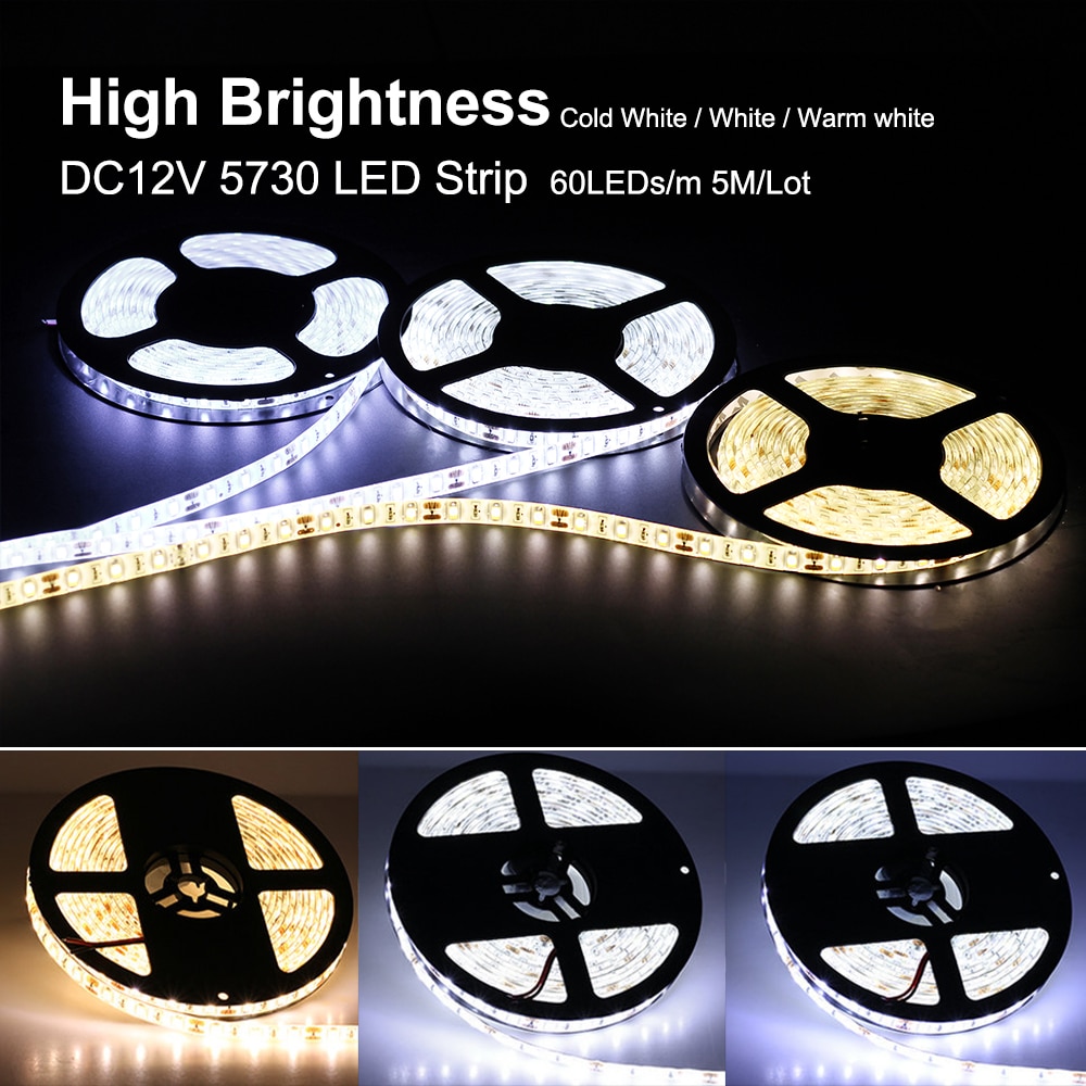 LED Strip 5730 Flexible LED Light DC12V 60LED/m 5m 300 LEDs Brighter than 5050 5630 LED Strip.