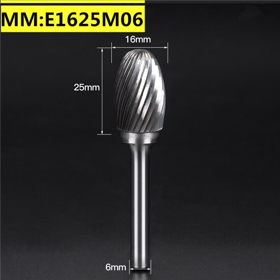 1pc solid carbide tungsten steel milling cutter,6mm shank E type Metal electric grinding head,Polishing tool