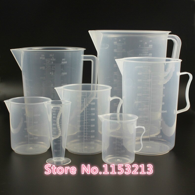 1000mL Capacity Clear Plastic Graduated Laboratory MeasuRing Set Beaker With handle Thicker material