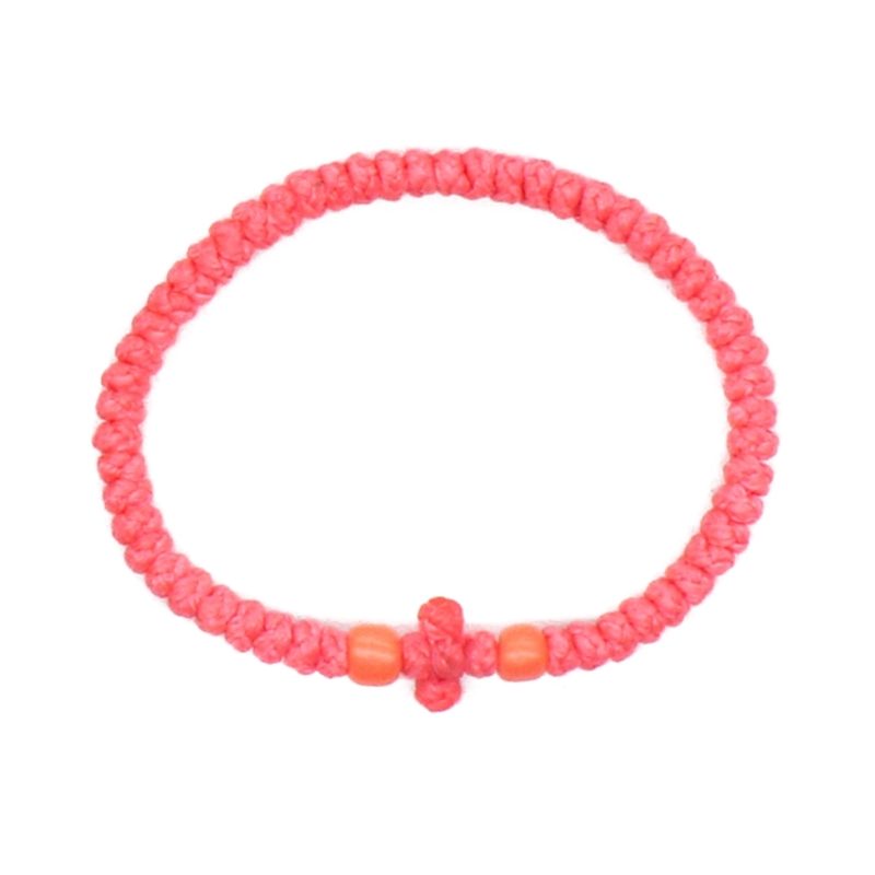 Pulsera cuerda oración ortodoxa única, cadena pulsera tejida cristiana griega griega: Chapado en rodio
