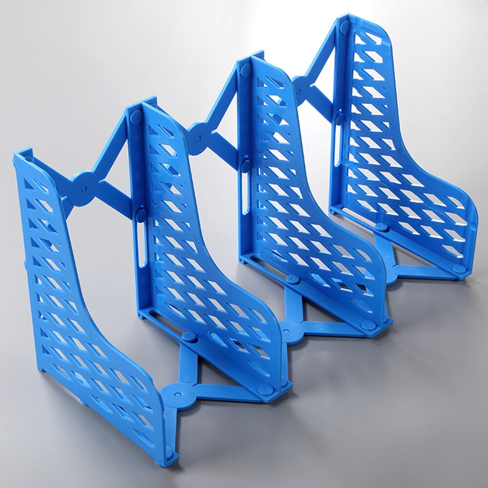 3 Layers Hollow Retractable Folding Storage Box File Magazine Racks Tray Book Stand Desk Organizer Office Stationery Bookends