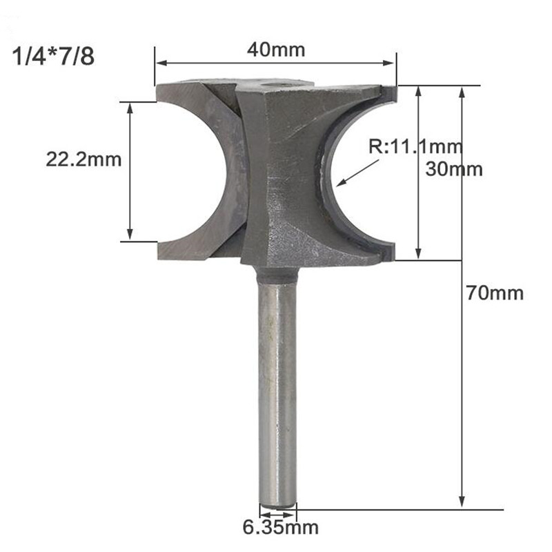 Vhm Halfronde Frees Hout Router Bit Arc Messen CNC Houtbewerking Gereedschap voor Hout Fresas Para Madeira: 26mm