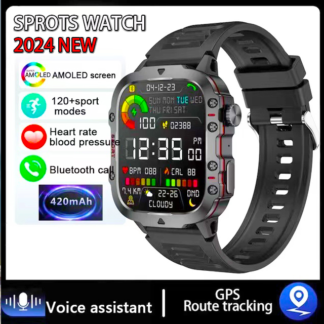 Montre intelligente de sport étanche pour homme, appel Bluetooth, voix AI, Android, Xiaomi, IOS, extérieur, écran 2024 ", 3AT, 2.01: WHITE