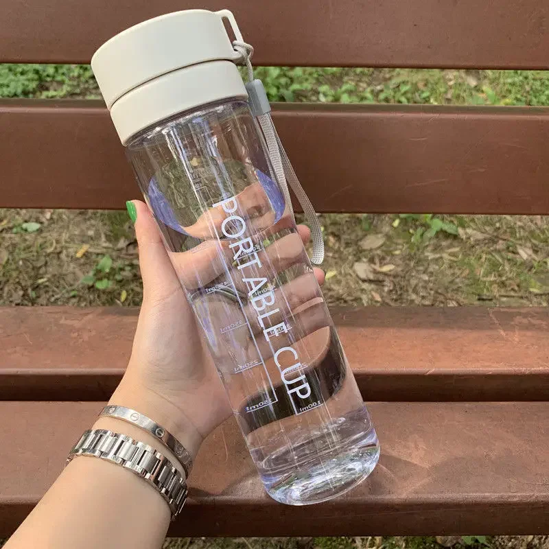 800ML Portable Large Capacity Water Cup Plastic Cup Travel Outdoor Sports Leakage Sealing Water Bottle Frosted Plastic Cup