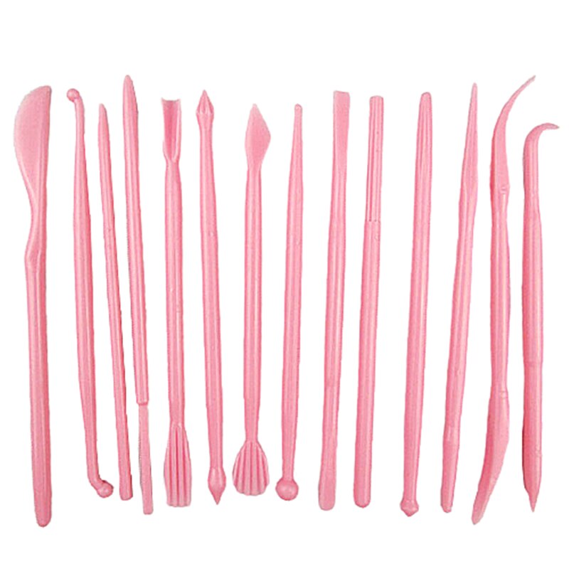 14 Stks/set Plastic Klei Beeldhouwen Set Cake Decorating Gereedschap Set Voor Vormgeven Klei Playdough Gereedschap Speelgoed Polymeer Klei Gereedschap: Pink