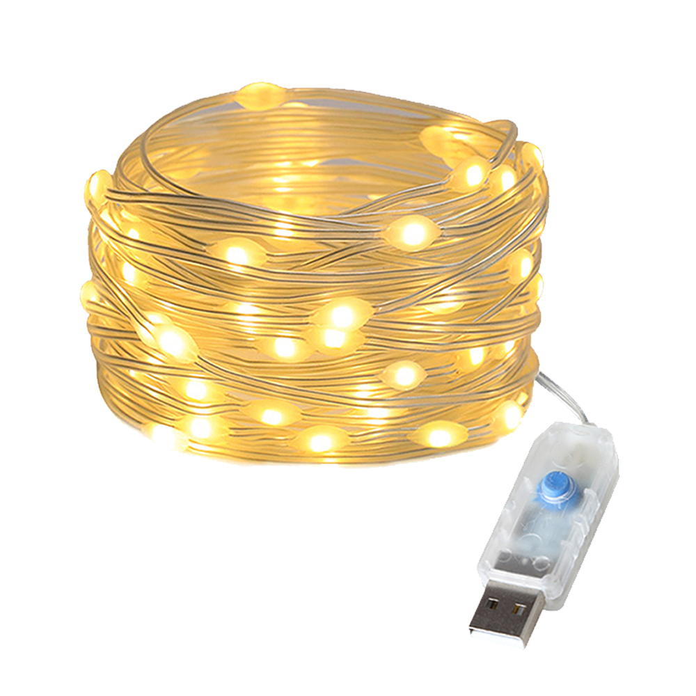 Guirnaldas de luces LED con alimentación USB, guirnalda navideña para Año , boda, , árbol, jardín, terraza, decoración de pared