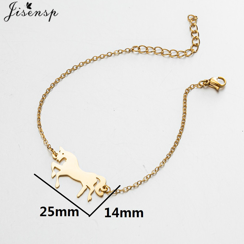 Bransoletki ze stali nierdzewnej bicie serca błyskawica koń wisiorek łańcuszki moda uroki bransoletka dla kobiet biżuteria impreza dziewczyny prezenty: W kolorze jasnożółtym, złotym