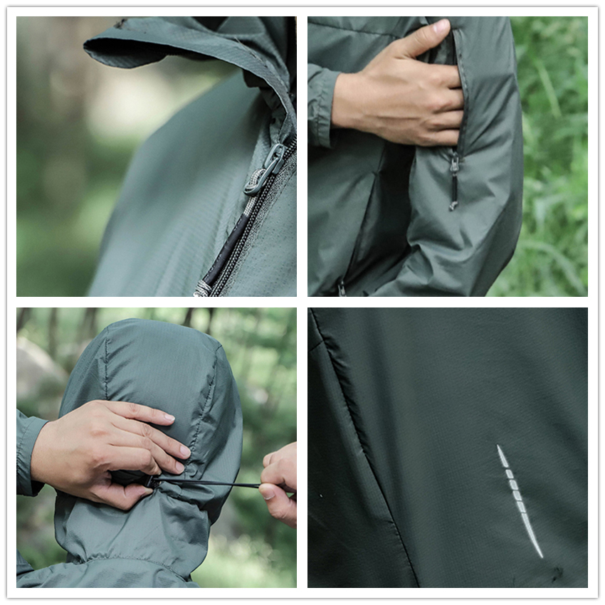 JACKSANQ Men's Hiking Hooded Quick Dry Skin Clothing Outdoor Sport Sun Protection Camping Trekking Climbing Male Overcoat RA340