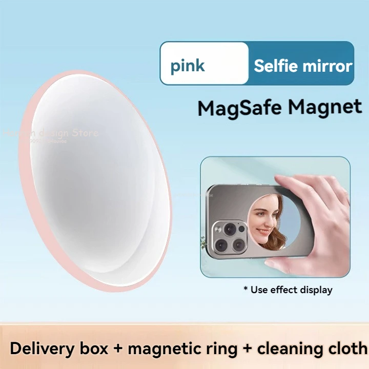 Magnetische telefoon selfie spiegel voor Magsafe IPhone 15 Pro Max mobiele telefoon achteruitrijcamera spiegel voor groothoek selfie vlog video: Glazed
