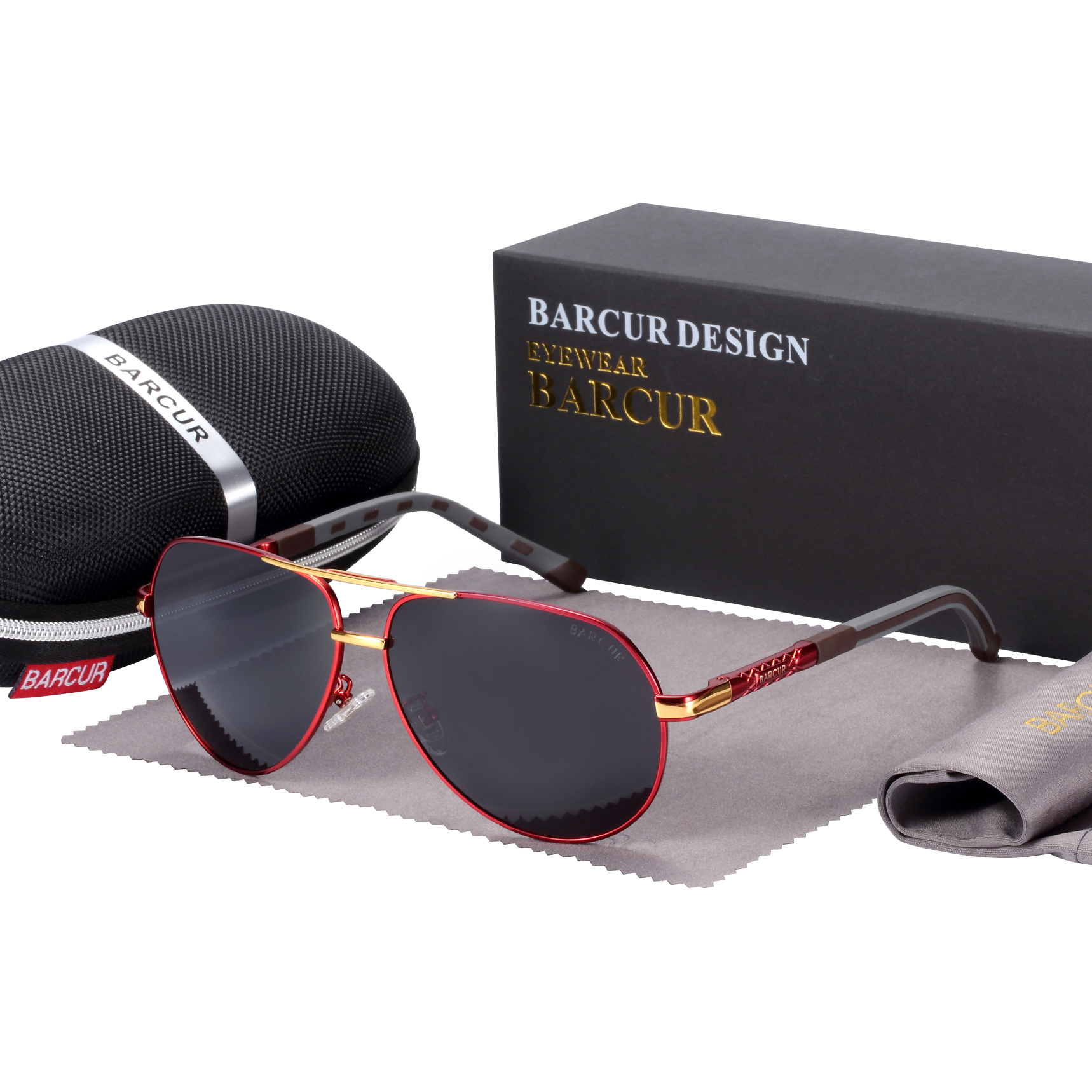 BARCUR Männer Sonnenbrille Original Polarisierte Fahrer gläser Polaroid sonnenglas Männliche Pilot Brillen: Lila