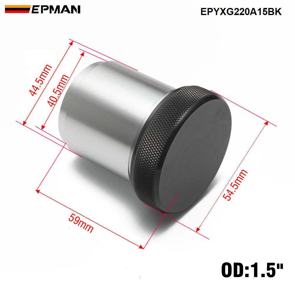 EPMAN Billet Aluminium Weld On Filler Neck + Cap 2"/1.5" Weld On Fuel Water Overflow Tank Splash Bowl, Fuel Tank Etc. EPYXG220: OD 1.5 inch Black