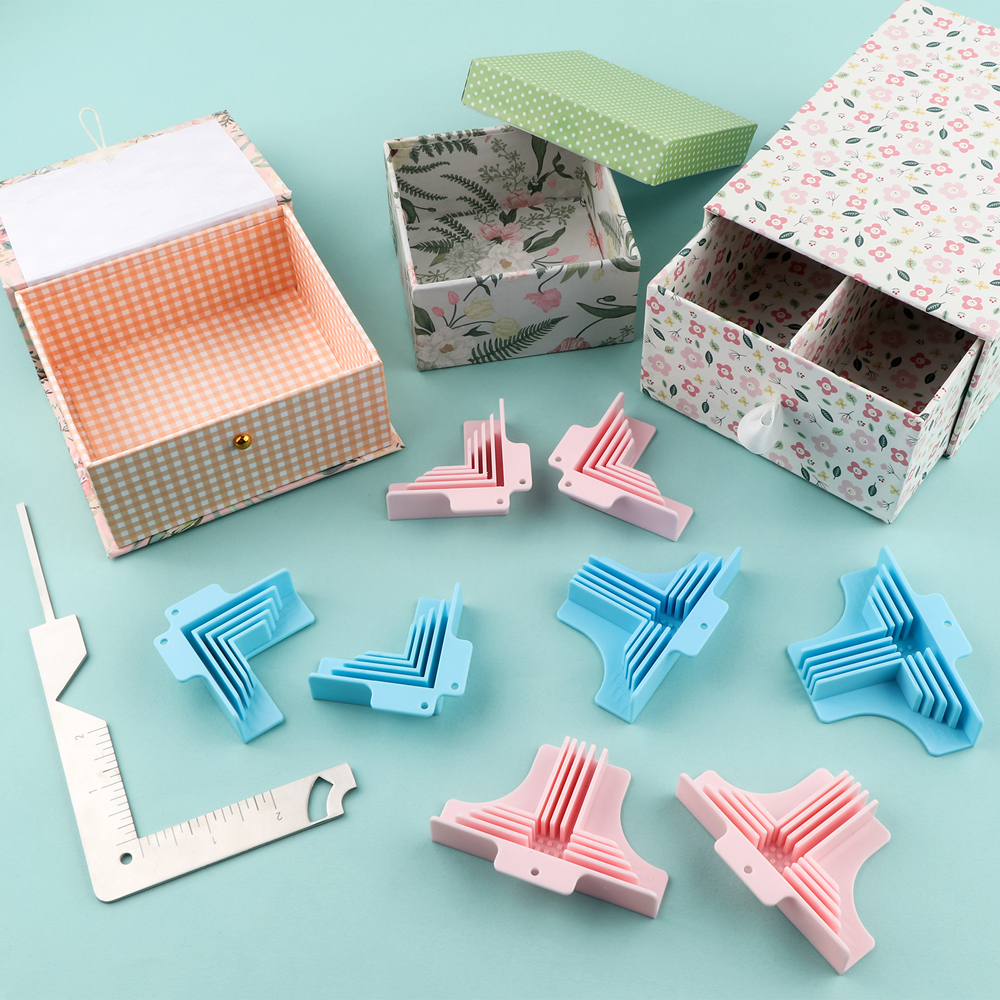 4 Stück/einstellen kreative Eck-/Trennwand-Montageklemmen für sterben einfache Herstellung von Boxen, T-förmige Eckführungen für 1/1,5/2/3 mm breite Spanplatten