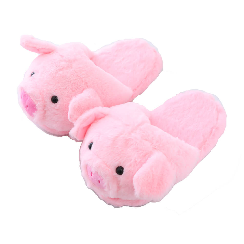 Söta kvinnors varma saker djur tofflor roliga tofflor lurviga rosa gris tofflor hus skor: Rosa tofflor / 10