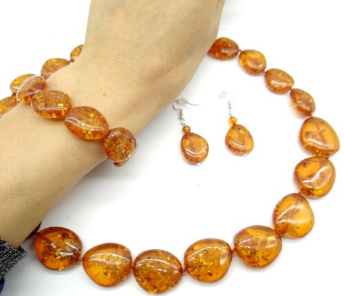 , Natural precioso, gota de agua moderna, lágrima, oro, miel prensada, amberos, fabricación de joyas, pendientes, collar Q7