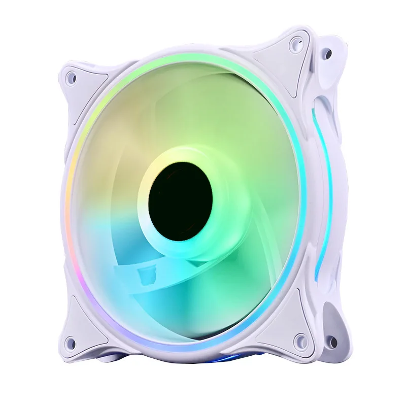 Desktop-Computer-Gehäuselüfter, 12 cm, RGB-Beleuchtung, Wasserkühlung, reine Farbe, Lüfter, Desktop-PC, Turmkühlersystem, Gaming-CPU-Kühlkörper