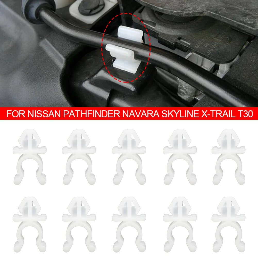 10szt Uchwyt na maskę samochodu Klips do Nissan Pathfinder Navara Skyline X-Trail T30 53452-90351 Auto Interior Akcesoria
