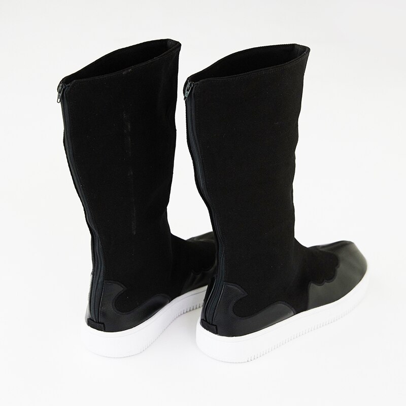 Botas de espadachín Retro Para hombre y mujer, zapatos altos de Kungfu, acolchados, con cremallera, calentador de pies, para Cosplay, color negro