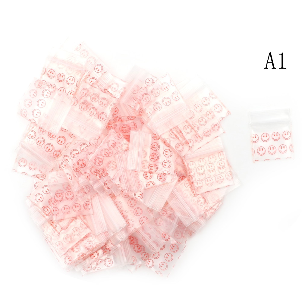 100Pcs Small Plastic Zipper Bag Ziplock Bag Ziplock Pill Packaging Pouches Mini Zip lock Bags Plastic Packaging Bags