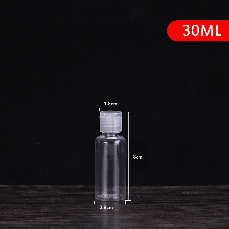 1 Stuks 250Ml/30Ml/5Ml Plastic Clear Lege Seal Flessen Pack Clamshell Water Fles Flip top Cap Verpakking Mini Vloeibare Container: 30ml