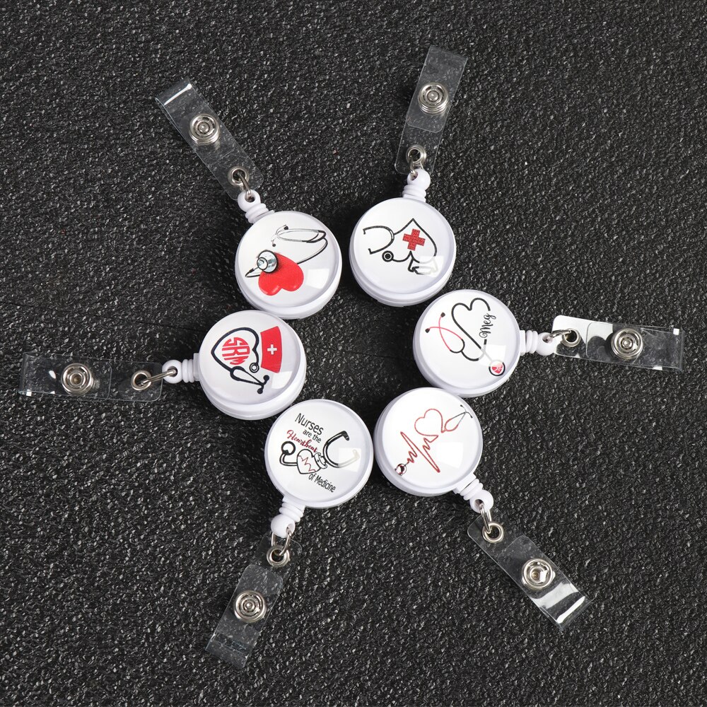 1PC Unisex Kreative Versenkbare Abzeichen Reel Krankenschwester ID Name Display Karte Abzeichen Halter Anti-Verloren Clip Key Ring lanyard Büro Liefern