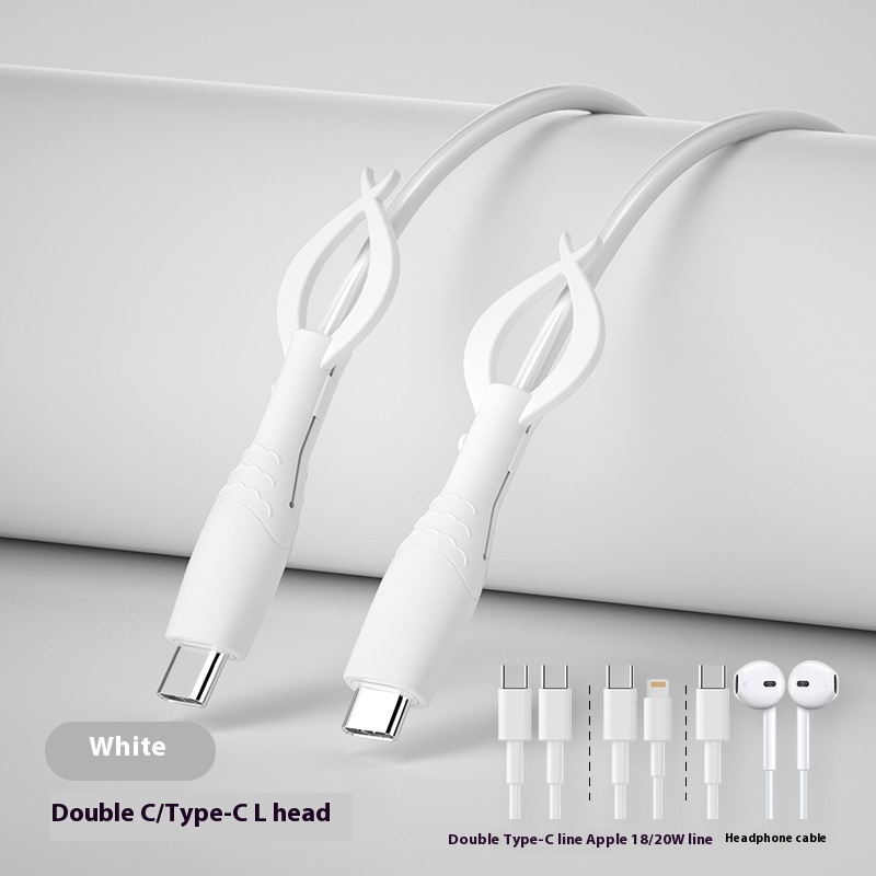 2in1 Silicone Cable Protector for Android/iPhone Anti-Snap Charger Cord Guard /w Reinforced Connector & Tangle-Free Organizer: PURPLE