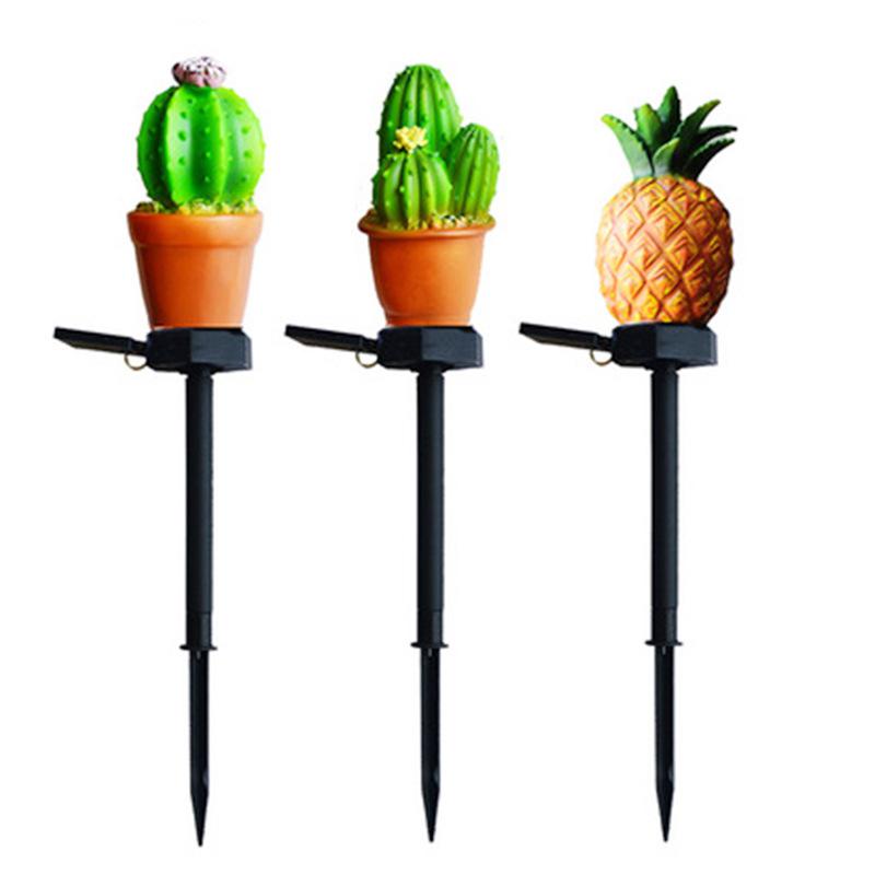 Solar LED Lawn Lamp Pineapple Cactus Shape Spike Light for Outdoor Garden Yard Ground Landscape Lamp