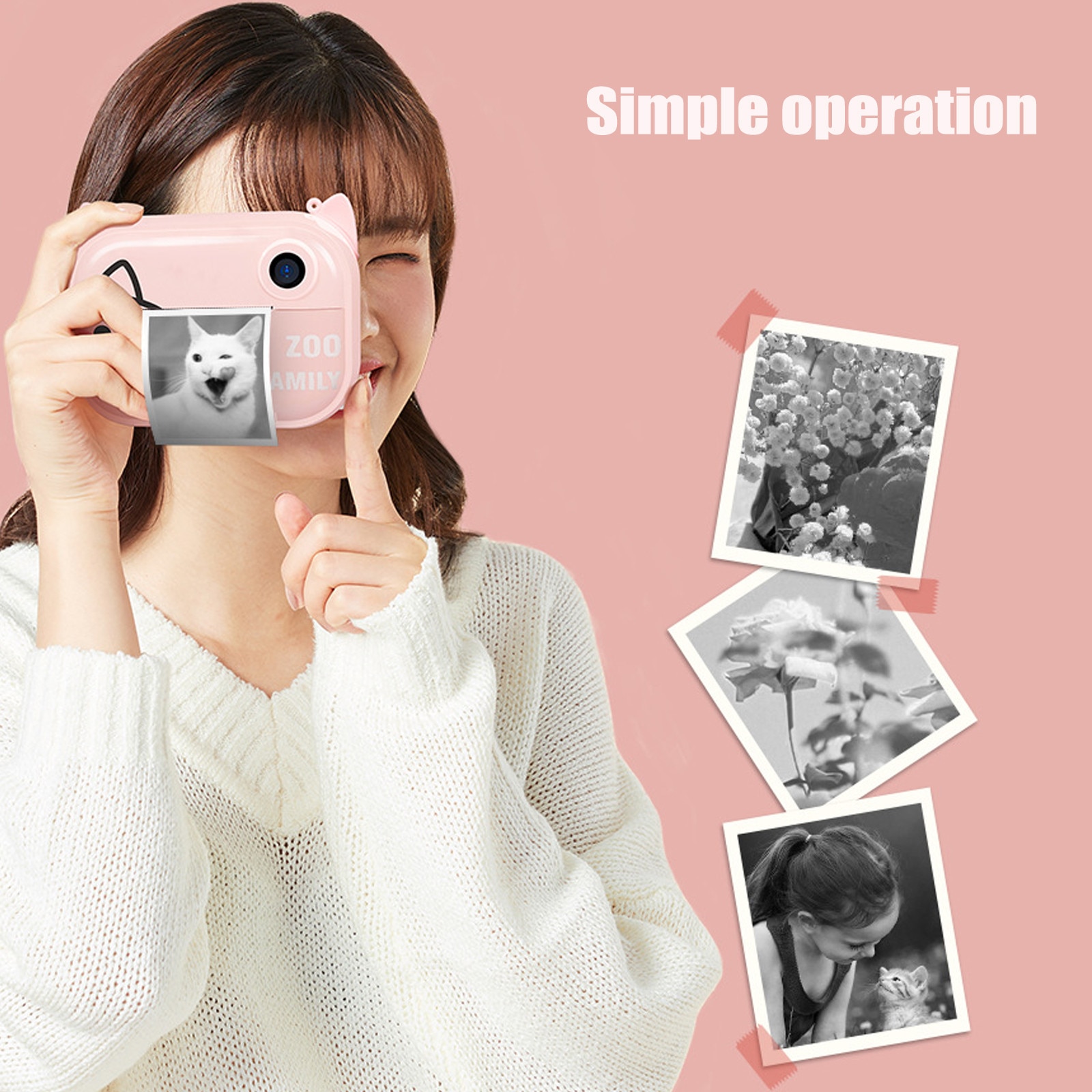 Mini Digital Polaroid kids camera toy камера 1080P Instant Print Camera best for Girls Boys juguetes para niños фотоаппарат