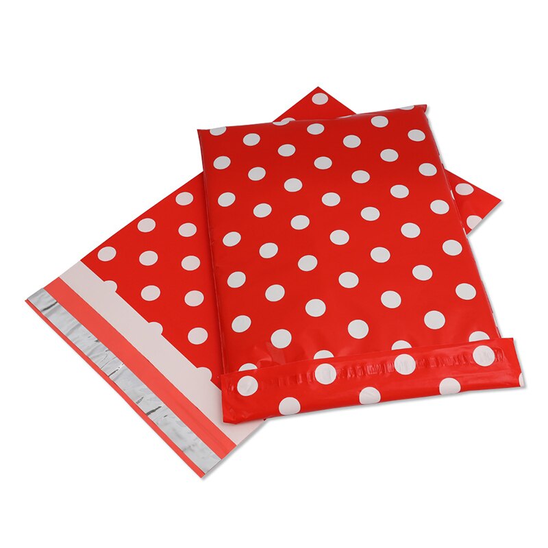 3 Maten Witte Stippen Koerier Envelop Witte Plastic Uitdrukkelijke Zak Zelfklevende Poly Mailers Postal Mailbag 50Pcs