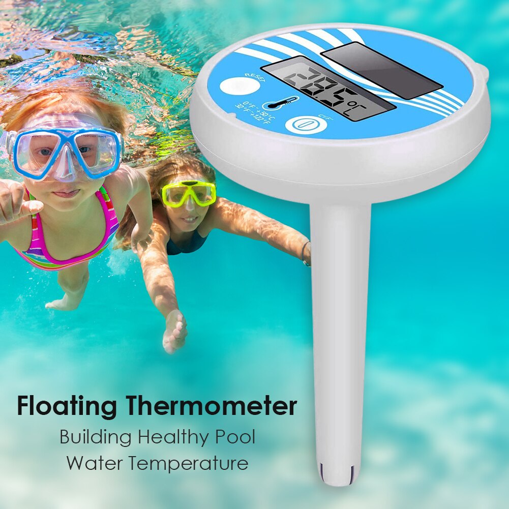 Floating Digital Pool Thermometer Pool Waterproof Solar Powered Thermometer High-precision Temperature Sensor with LCD Display