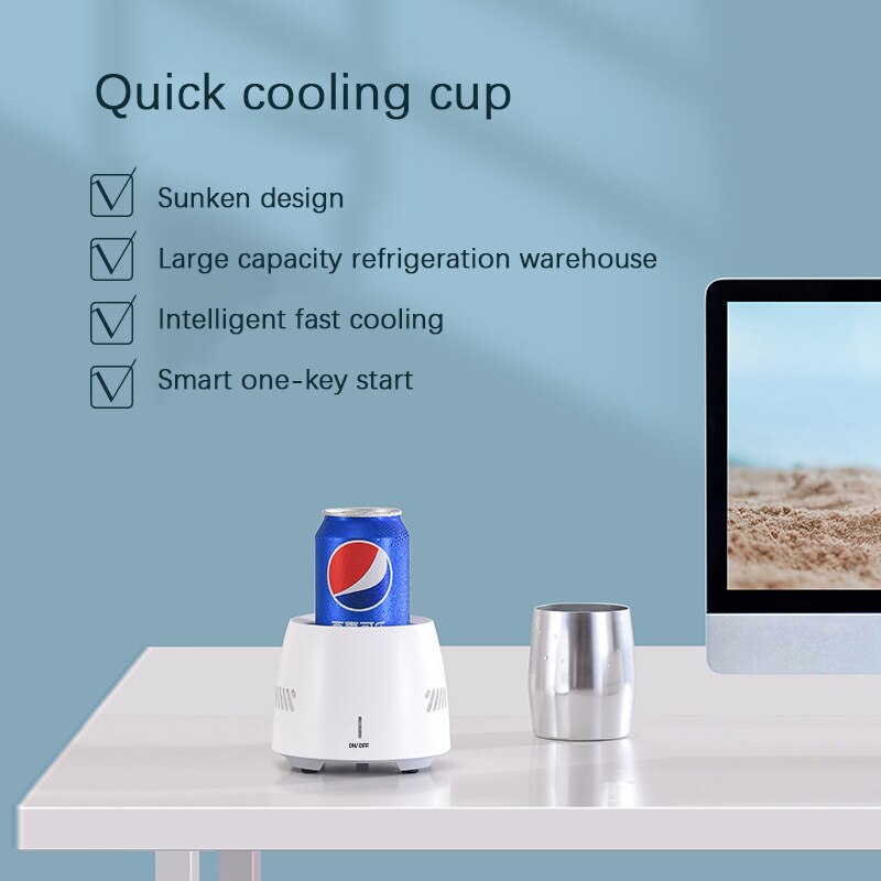 Youpin smart touch control kylskåp dryck kylare kopp 350ml snabbfryst dryck kylare bärbart kylskåp snabb kylning