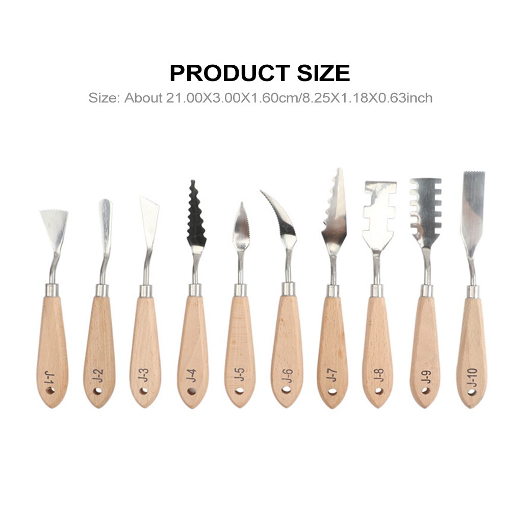 10 Pcs Practical Oil Painting Scrapers Metal Painting Spatula Art Painting Supplies