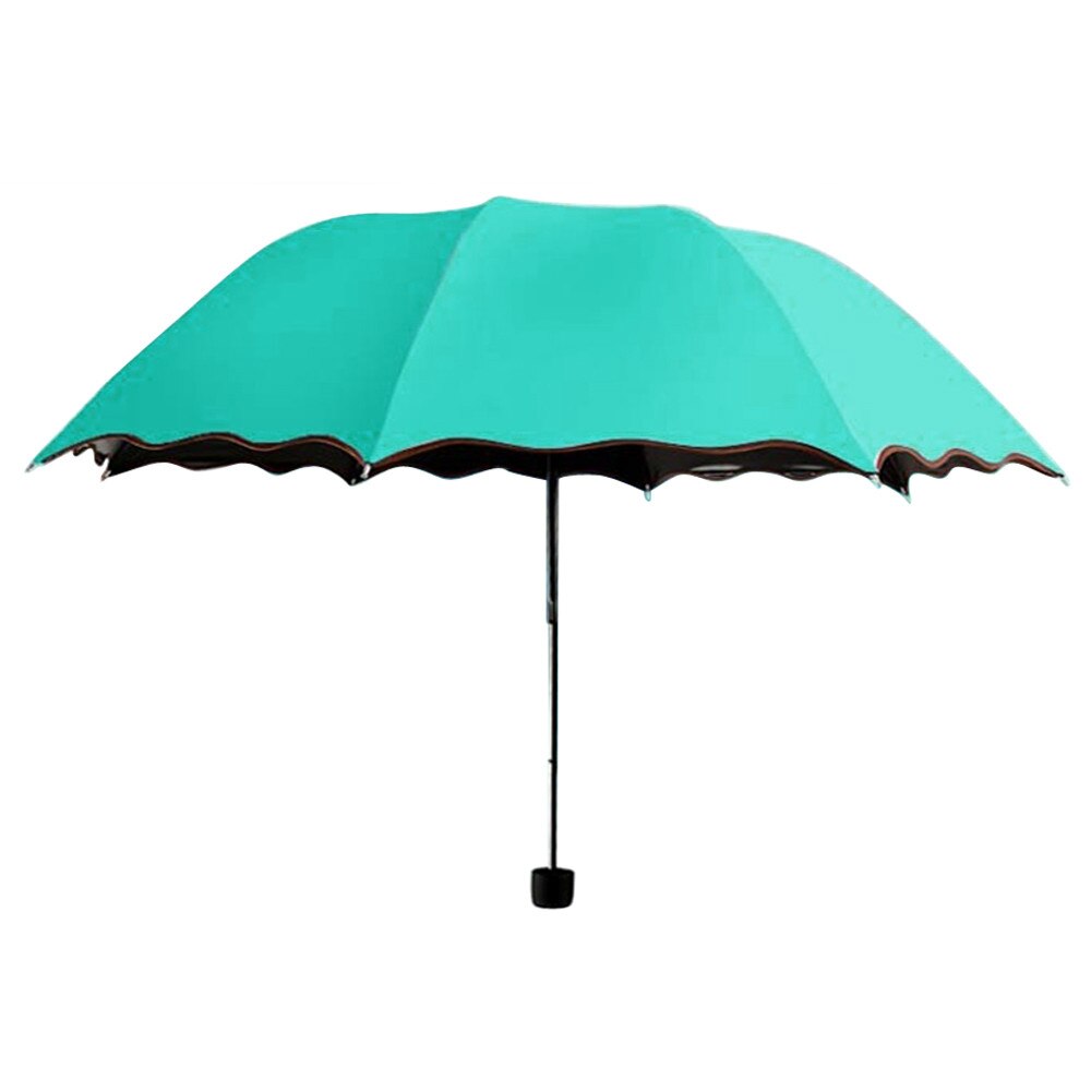 Parasol de viaje paraguas plegable portátil de las señoras de los hombres a prueba de viento paraguas UV de isshowtienda