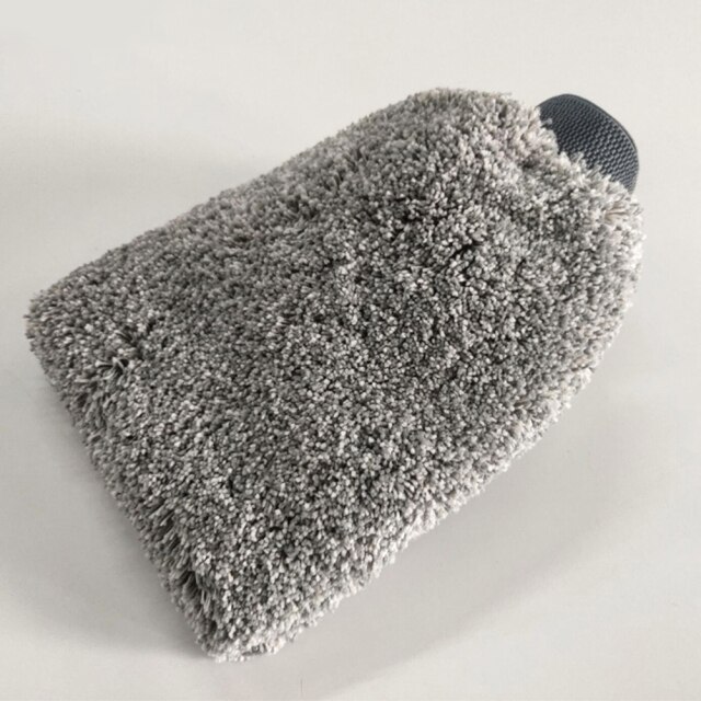 Gray Plus Velvet Fiber Car Wash Gloves Car Cleaning Tool Home Use Multi-function Cleaning Brush Car Detailing: Default Title