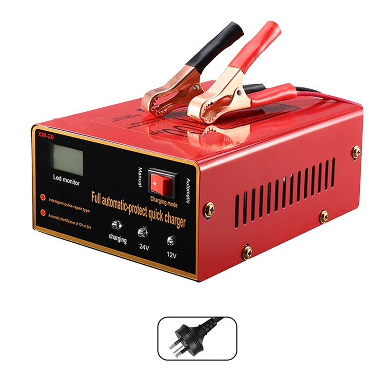 12/24V Automatic Smart Car Battery Charger for Auto Motorcycle Intelligent Pulse Quick Battery Charging Units US/EU/AU/UK Plug: AU Plug