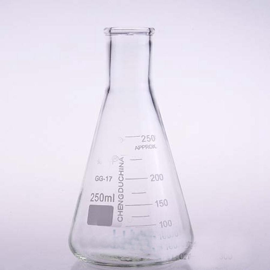 250ml Narrow Neck Borosilicate Glass Conical Erlenmeyer Flask For Chemistry Laboratory