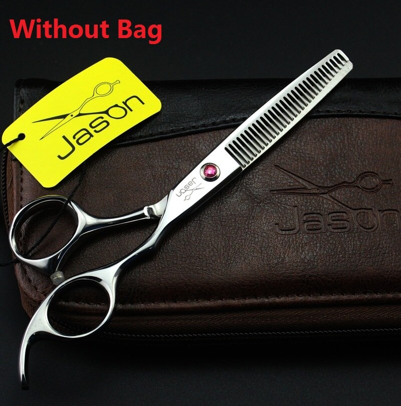 Japan 440 Steel 6 Inch Silver Hair Scissors Set Cutting Barber Salon Haircut Thinning Shears Hairdressing Scissors: JS24T Without Bag