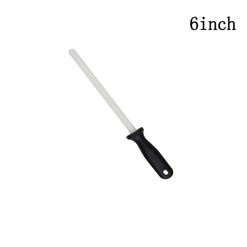 ceramic (zirconia) rod knife sharpener with ABS handle sharpener, suitable for chef steel knife kitchen assistant ceramic musat: 6inch