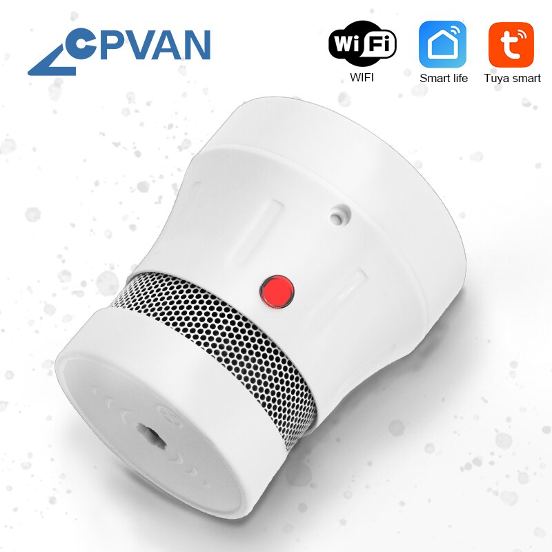 Tuya-alarma de humo WiFi para el hogar, Detector de humo con Sensor de protección contra incendios, sistema de seguridad para el hogar, no incluye batería