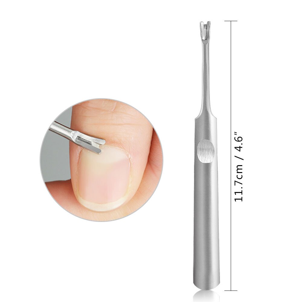 Dighealth – dissolvant de peau morte en acier inoxydable, outil de manucure et pédicure, poussoir à cuticules, coupe-fourchette, Nail Art