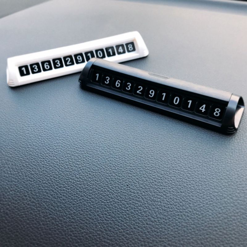 Auto Tijdelijke Stop Teken Tijdelijke Parkeerplaats Kaart Telefoonnummer Plaat Verborgen Schakelaar