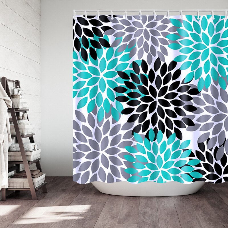 Feuille de plante tropicale Monstera Cactus rideau de douche rideau de salle de bain tissu imperméable Polyester résistant à la moisissure: I 180x180cm