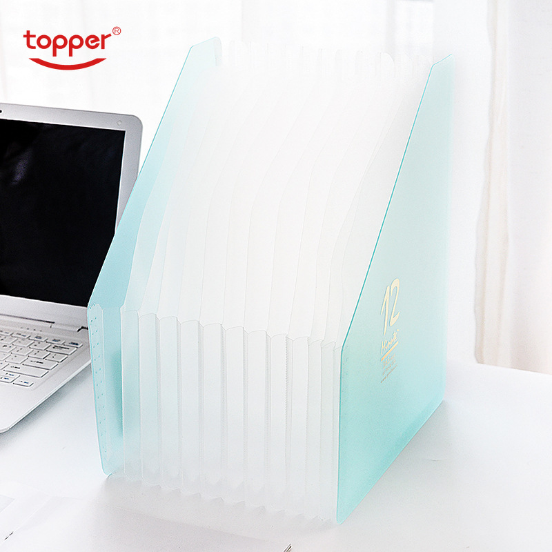TOPPER 12 Pockets Expanding File Folder A4 Organizer Portable Business File Office Supplies Document Holder Carpeta Archivador
