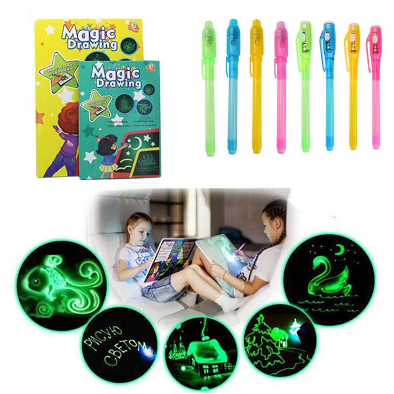 Draw with Light Developing Tablet Drawing Board Graffiti Writing for Children Kids