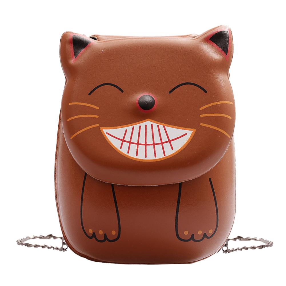 Handtassen Vrouwen Kleine Lederen Tas Keten Crossbody Tas Cartoon Leuke Messenger Bags Voor Wandelen En Reizen: Dark Brown