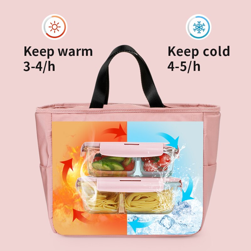 Brivilas Cooler Lunch Bag Multicolor Bags For Women Hand pack Thermal Breakfast Food Lunch Box Portable Picnic Travel Handbags