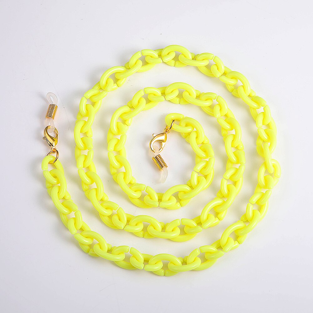 Skyrim 2022 Colorful Mask Chain Holder Hang on Neck Acrylic Glasses Chains Sunglasses Straps Eyewear Cord: yellow-gold