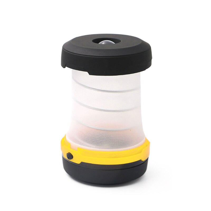 Mini led-kampeerlantaarn op batterijen, zaklamp, opvouwbaar, draagbaar, voor buiten, tentlantaarn voor wandelen, kamperen: Geel