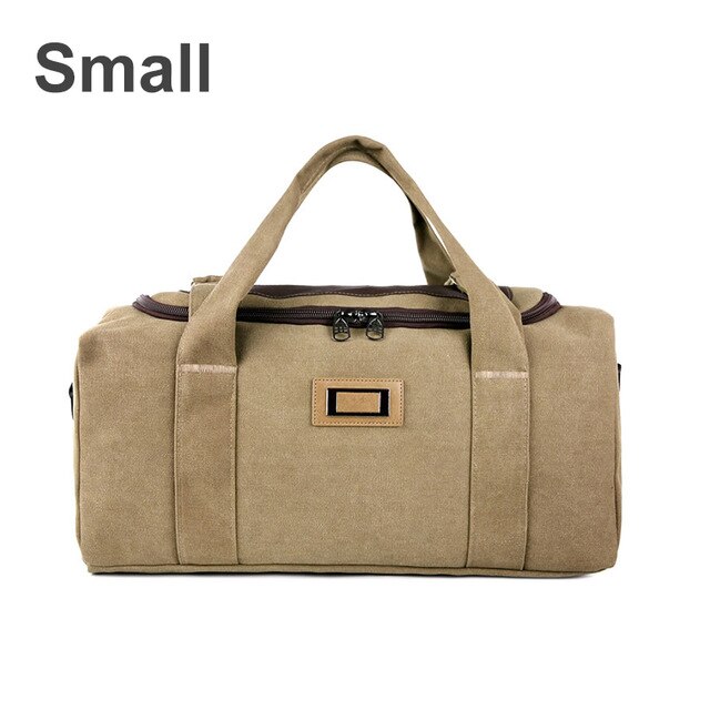 Grote Capaciteit Bagage Tas Reistas Mannen Dikke Canvas Moving Reistas Vrouwen Moederschap Pakket Bagage Tas B324: Khaki Small