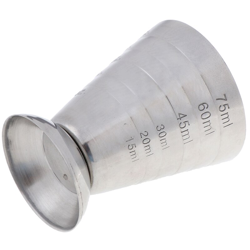 75Ml Metalen Meet Cup Drink Tool W/Ml/Oz Shot Ounce Jigger Bar Gemengde Cocktail Beker 0.5-2.5Oz/15-75Ml/1-5Tbsp